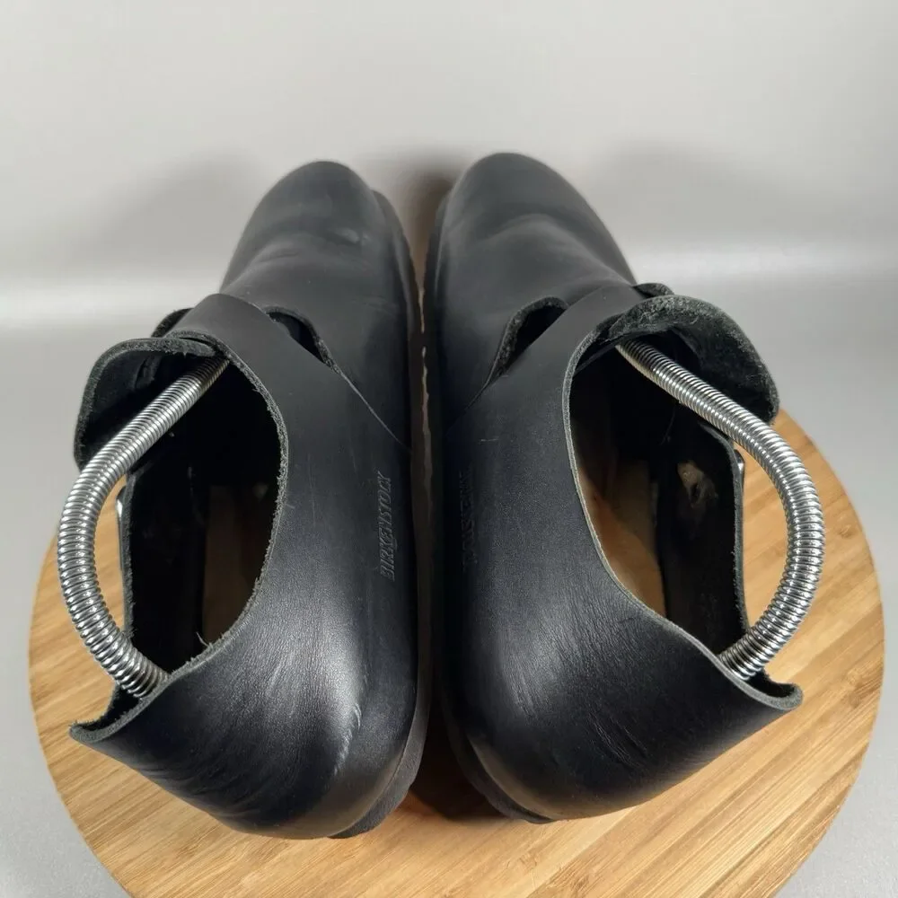 Birkenstock London Soft Footbed Mens 41 8 Black Leather Loafers Shoes Germany - Picture 5 of 8